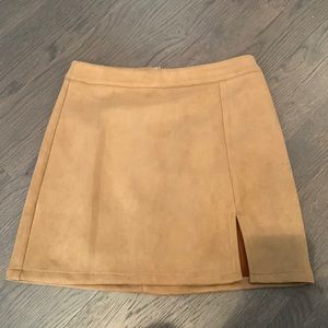 Brown suede skirt